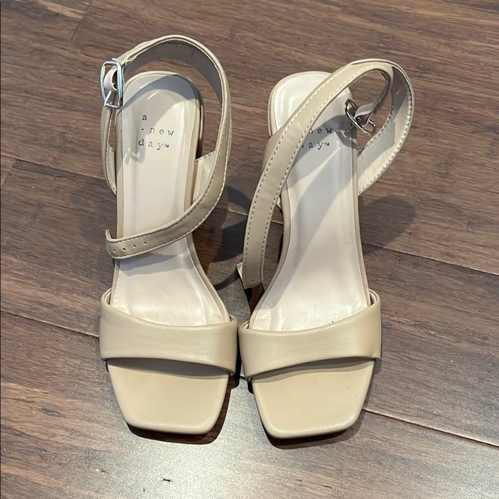 A New Day Tan Block Heel Sandals